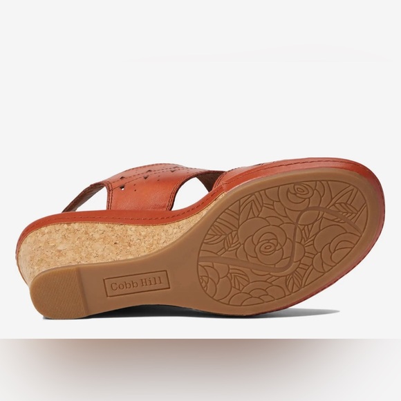 COBB HILL - Janna Perf Sling Back Cork Wedge Sandal Russet Color    US 7… - Picture 3 of 11